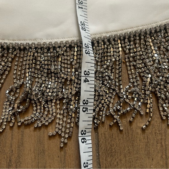 Gianni Bini Cream Sheath Midi Dress Long Sleeve Mock Neck - Picture 3 of 9